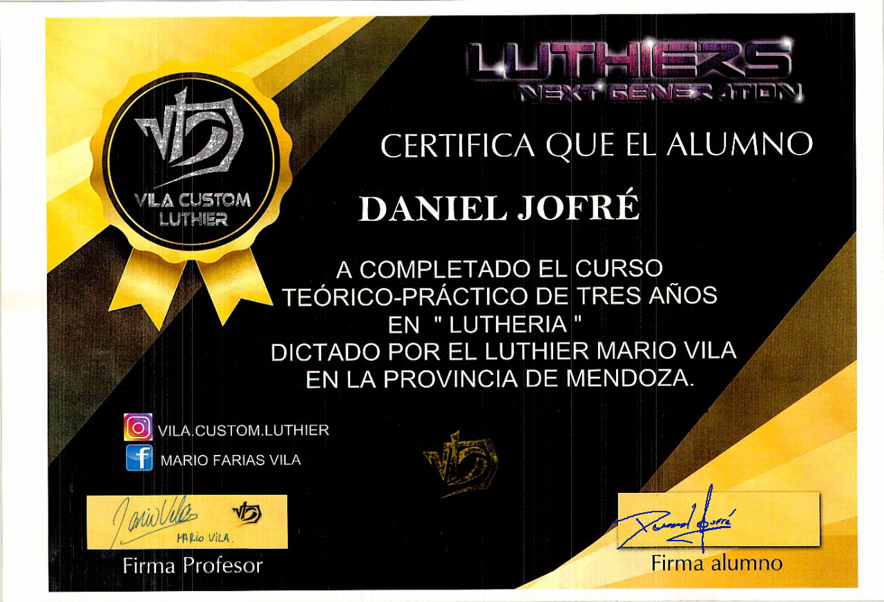 Certificado de Academia de Lutheria LNG